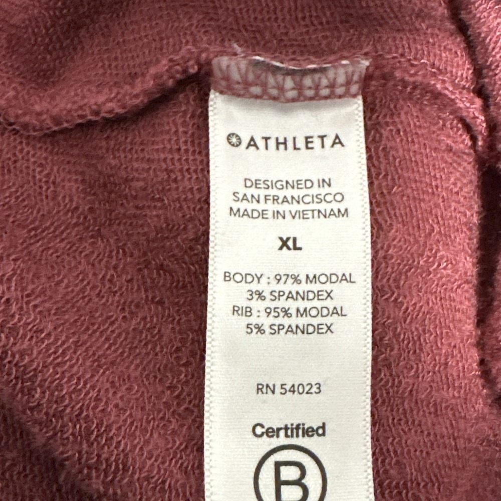 Athleta Women's XL Maroon Pranayama Restore Wrap Cardigan Ribbed Boho Flowy Chic - Picture 6 of 6